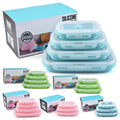 4 Pieces /set Silicone Food Box Durable Collapsible Lunch Boxes Food Storage Containers With Lid