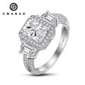 Factory Price 925 Sterling Silver Ring Women Bridal 6*8MM CZ Engagement Ring Cubic Zirconia Halo Ring for Women