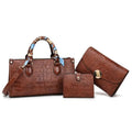 2022 New Female Retro Fashion Scarves 3 in 1 Handbags Set Alligator Pattern Women's Shoulder Bags Ladies Handbag PU Daily Used