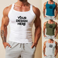 DOVEARK Custom Logo Men's Backless Tank Top Summer Gym Ribbed Tank Top Formal Western Elastic Fitting Vest Sleeveless T-Shirt