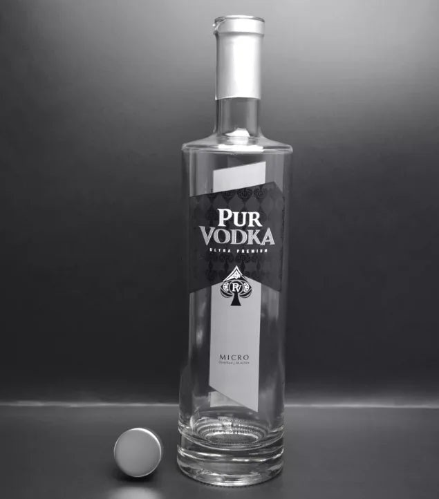 Empty Spirit Clear Frosted Round 500ml 75cl Glass Whisky Vodka Bottle Bouteille En Verre Avec Bouchon Ropp Cap Liquor Bottle