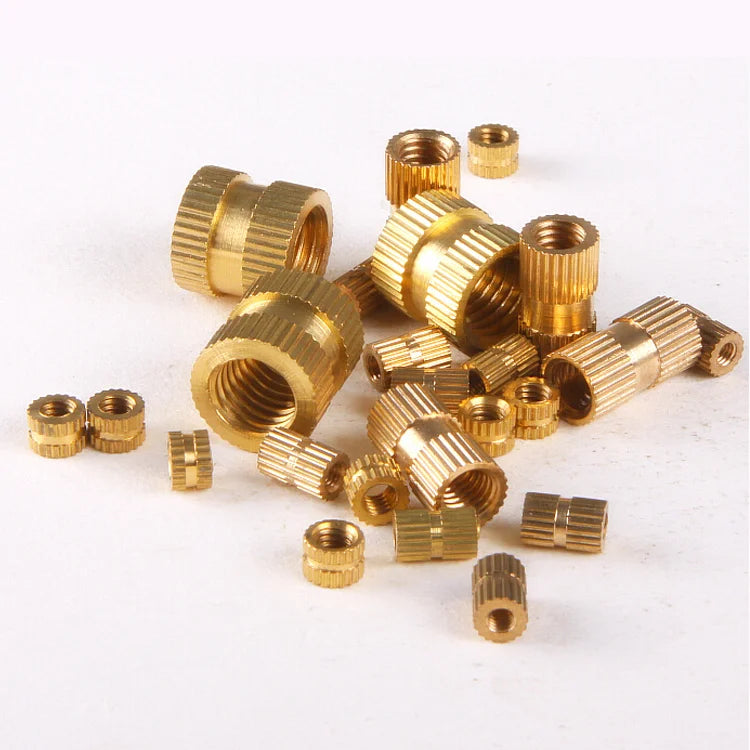 Injection Molded Female Brass Knurled Insert Metal Threaded Brass Inserts Nuts for Plastic