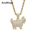 CN051 Bling Bling Hip Hop Goat Shape Pendant Copper Micro Pave With CZ Stones Necklace Jewelry for Men and Women