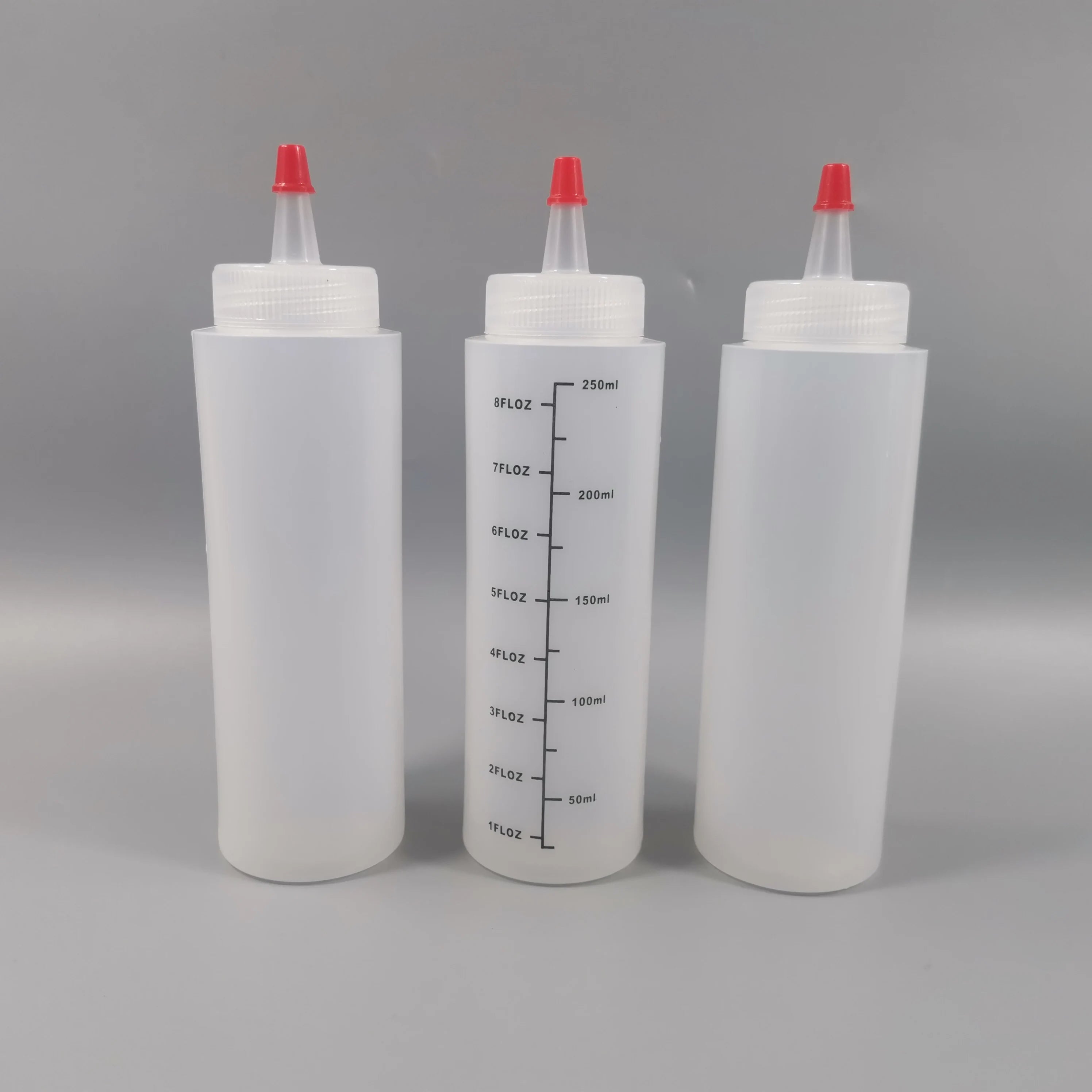 Refillable 250ML 8oz PE Plastic Sealing Squeeze Bottle Cooking  Empty Oil Bottle Home Kitchen Ketchup Sauces Dispenser