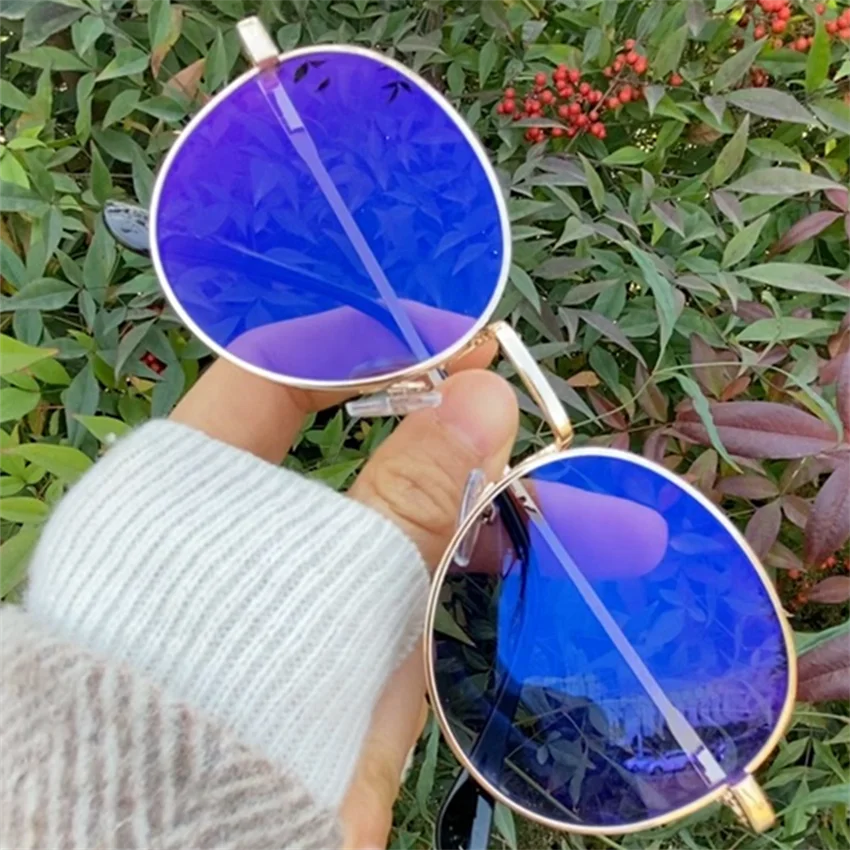 UV400 Anti Blue Light Photochromic Glasses Computer Optical Alloy Simple Circle Lunettes Photogray Hommes Women Men`s Unisex