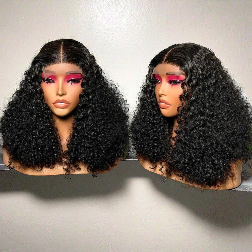 300% Density 4*4 Transparent Lace Frontal Wig Raw Vietnamese Virgin Human Hair Vendors Jerry Curly Wig 13*4 HD Lace Frontal Wig