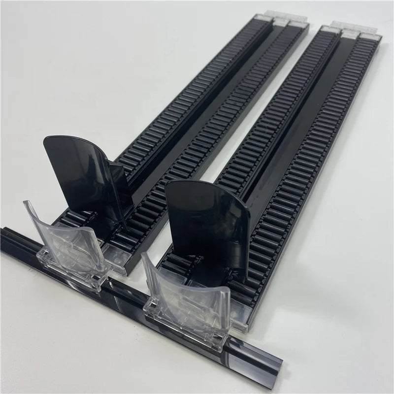 Supermarket Plastic Automatic Fridge Auto Feed Spring Loaded Bottle Canned Drink Beverage Water Water Roller Glide Shelf Pusher