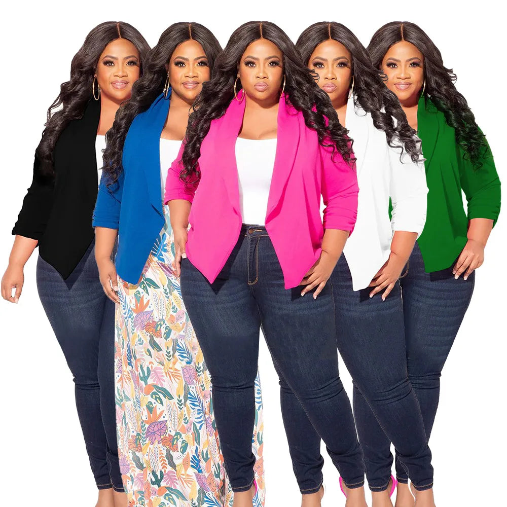 Women's Clothing Ladies blazer Coat Solid Color Jacket Long Sleeve Simple Plus Size Women Small Suit