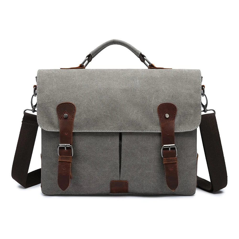 Vintage Canvas Luxury Briefcase Business Handle Messenger Bags Crossbody Computer Business Laptop Messenger Bag for Men