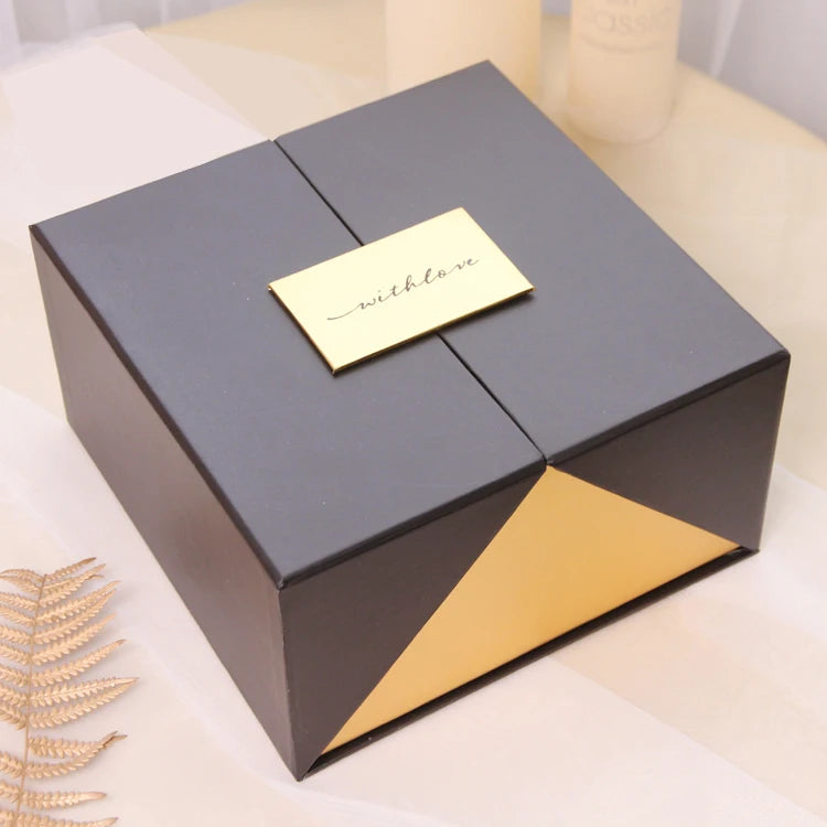 Wholesale Custom Luxury Double Creative Opening Paper Sock Packaging Gift Box Two Door Gift Box