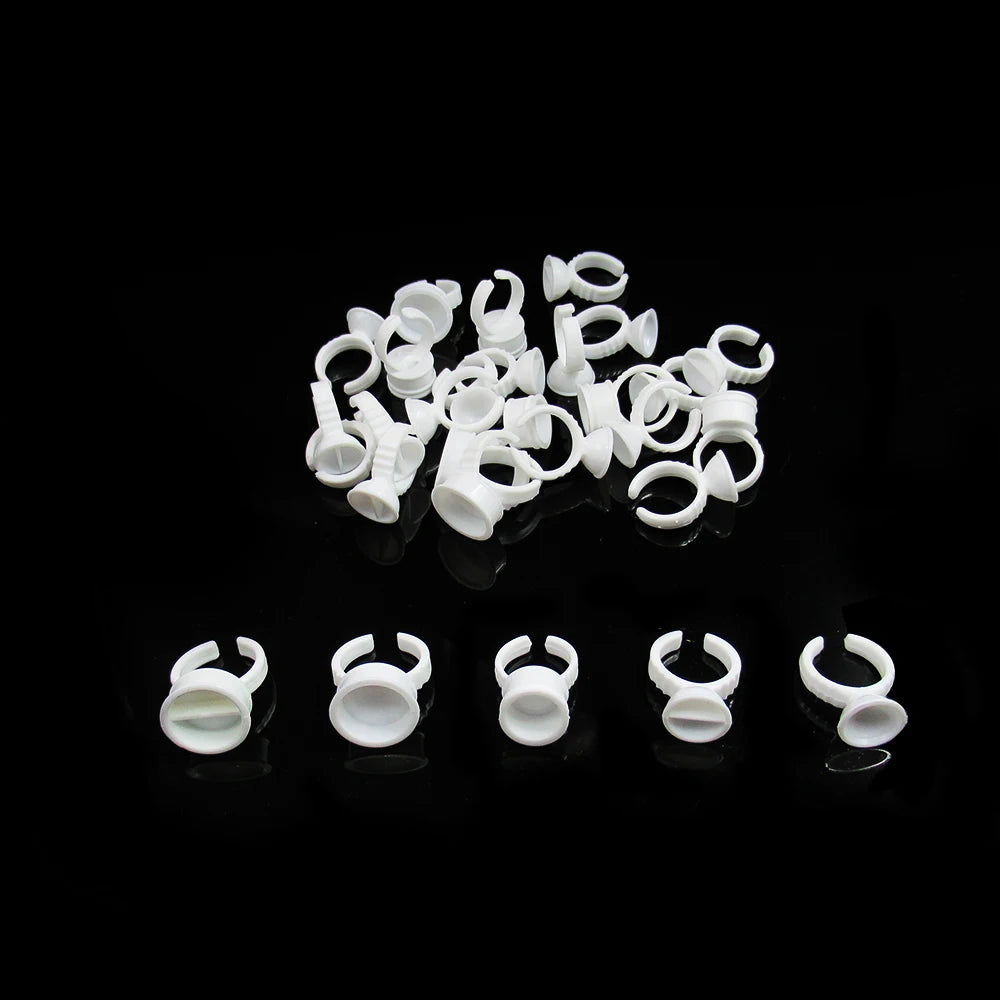 Quewel Silicone Glue Ring Eyelash Extension Glue Rings 100PCS/Bag