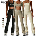 RUIQUWIN 2026 New Design Wholesale Custom High Quality Recycled Long Sleeve Yoga Set Plus Size Gym Fitness Sets for Women