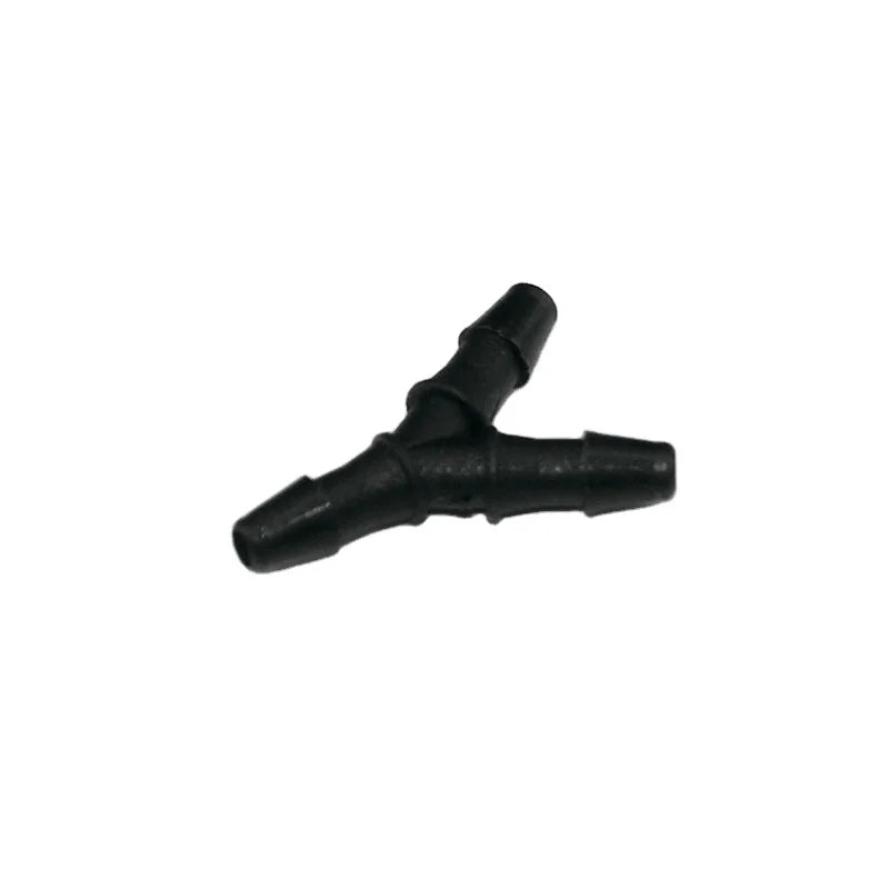 Black PP 5/32" 4mm Equal Barbed Y Branch Pipe Fitting Plastic Wye Air Water Hose Barb 3 Ways Tube Connector
