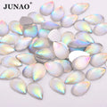JUNAO Crystal AB Rhinestones Drop Acrylic Stones 8*13mm Shell Rhinestones Bulk for Clothes Jewelry Making