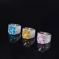 Full Diamond Jewelry Hip Hop Iced Out Radiant Cut Zirconia Ring 925 Sterling Silver Rings Man Women