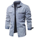 Men's Denim Jean Jacket Casual Outwear Spring Autumn Denim Button up Coat Oversize Denim Jacket for Man