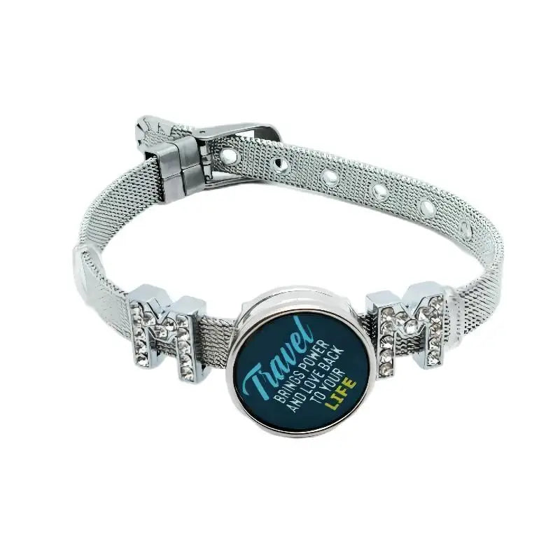 Qualisub Custom MOM Shape Metal Crafts Bracelets Sublimation Bracelet Blanks with Removable Button for Heat Press