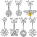 Stainless Steel Sexy Belly Ring with Copper Zirconia Barbell Ornament for Wedding Engagement or Gift Body Ornament