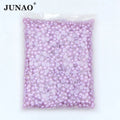 JUNAO 3mm 4mm 5mm 6mm 7mm 8mm Colorful Pearls Glue on Half Round Pearls Bulk for Jewelry Making