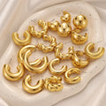 Fashion C Design Earrings Twist Pattern Gold Color Earrings Set for Women Jewelry Wholesale