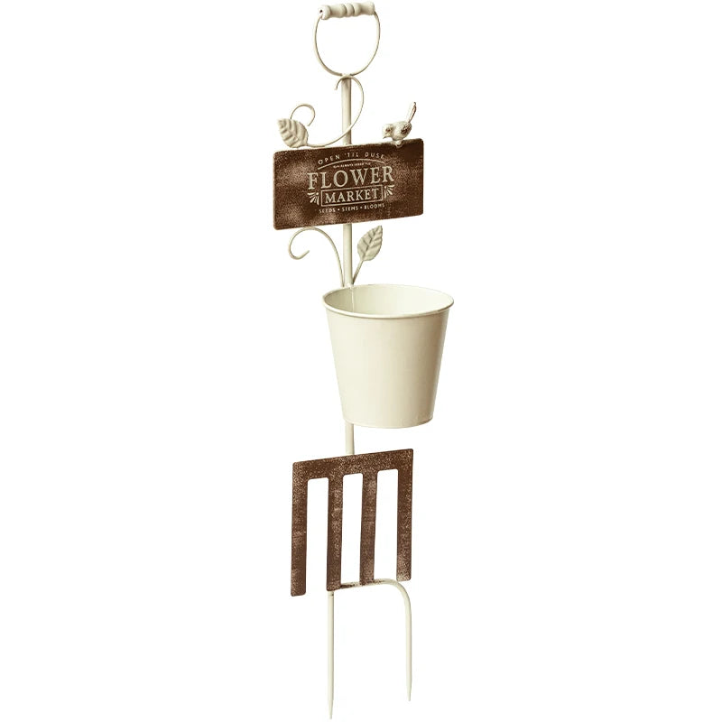 Simple Bird Flower Pot Rustic Iron Art Garden Supplies for Courtyard Decoration Pioneera GF-1010 China Zhejiang Garden Worker