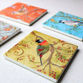 Topjlh Sublimation Blanks Ceramic Coaster with Cork Back Custom Logo White Blank Square Ceramic Coaster Easy Clean
