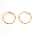 BM Women's Trendy Stainless Steel 18K Gold Plated Hoop Earrings Waterproof Big Hoop Jewelry