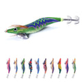 Wholesale SJ027 14cm 20g 3.5# Saltwater Japanese Cloth Wooden Shrimp Baits Squid Jig Fishing Lures