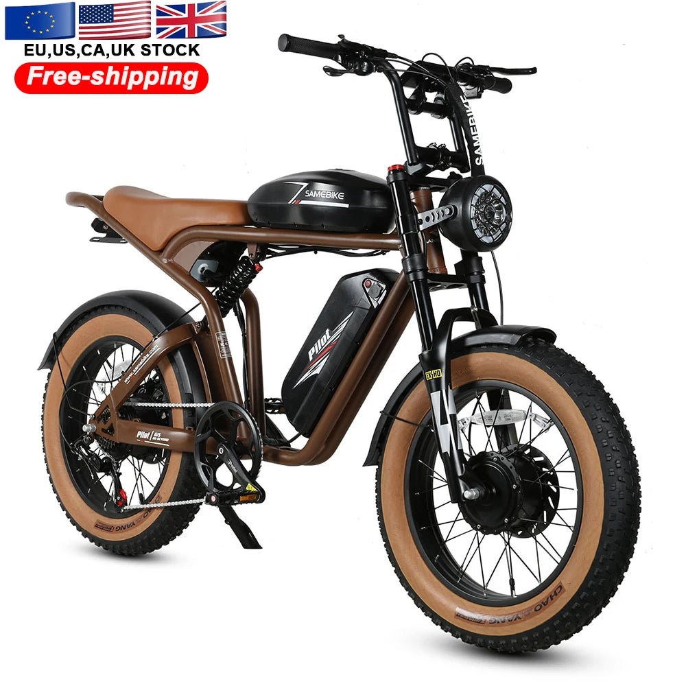 2024 Electric Bike EU Ready Stock Electrically Mountain Fatbike Eu Cheap 20 Inch 110KM Fat Tire Ebike Electric Bike Factory