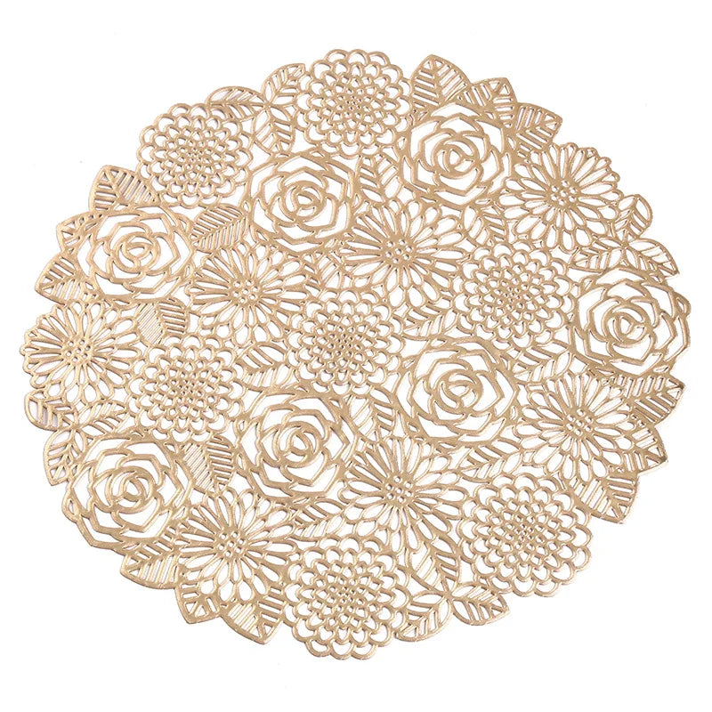 PVC Plate Mat Dining Table Round Plastic Platemat & Pads for Wedding Party