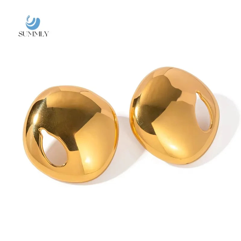 SUMMLY Factory Wholesale Professional 18K Gold Plated Stainless Steel Earrings Luxury Fashion Jewellery for Women