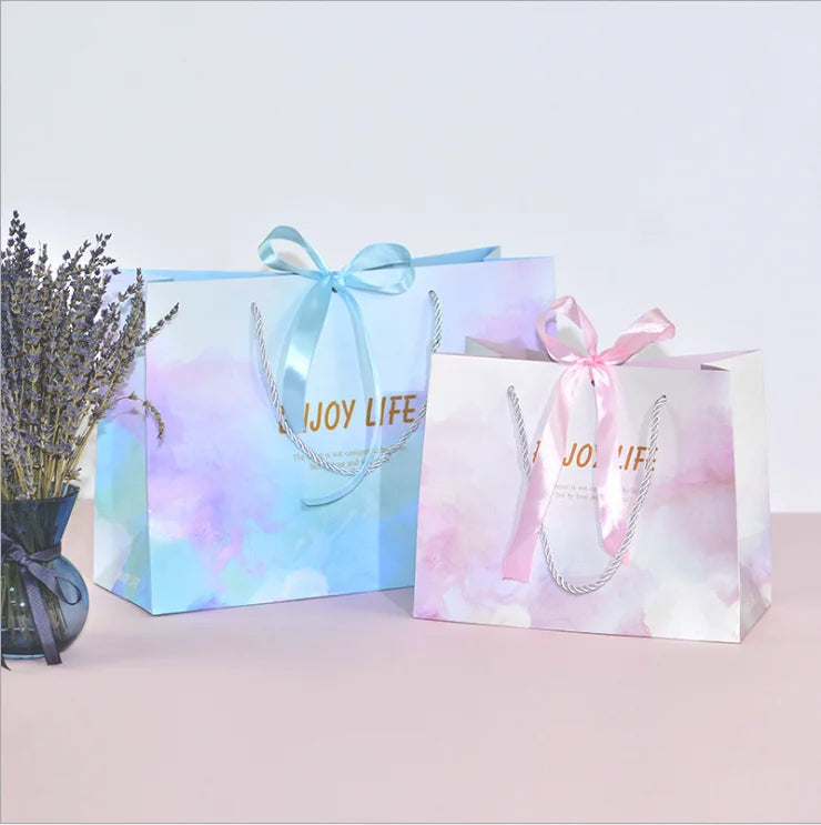 New Style Ins Dream Biodegradable Art Paper Craft Gift Bag Spot Customized Shopping Bag Drawstring Candle