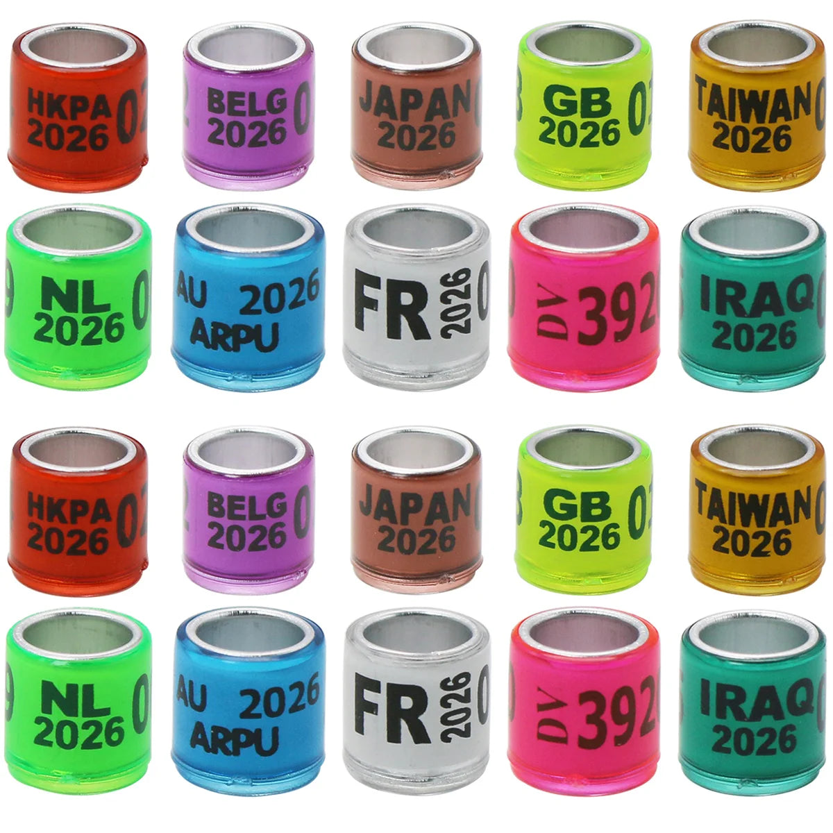 2026 New 8mm Aluminum Pigeon Tracking Tag Rings Plastic Bird Racing King Pigeon Foot Rings