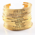 SC Factory Custom Stainless Steel Name Cuff Bangles Jewelry Personalized Engraved Inspirational Words Mantra Bracelets & Bangles