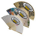 Wholesale Promote Brand Custom Logo Fabric Bamboo Hand Fan Folding Hand Fan Advertising Hand Held Fan