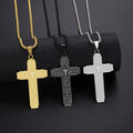New Bible Stainless Steel Cross Box Chain Necklace Jesus Prayer Catholic Religious Silver Cross Pendant Necklaces Jewelry Unisex