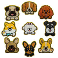 Cute Puppy Glitter Handmade Embroidery Chenille Iron on Patch Animal Dog Patch