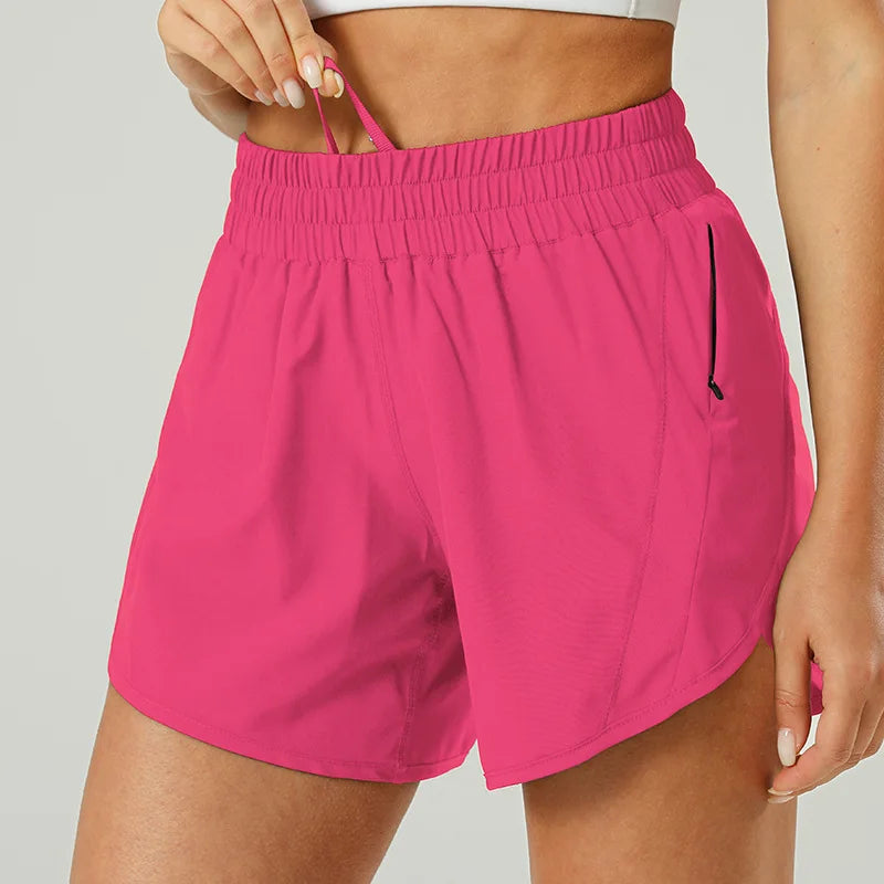 Women's Custom Polyester Bermuda Shorts Breathable Anti-Wrinkle Yoga Booty Biker Cycling Gym Shorts Pockets Casual Elastic Waist
