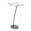 Custom Portable Acrylic Curved Lucite Acrylic Lecture Straight Podium Presentation Lectern Black Acrylic Church Pulpit