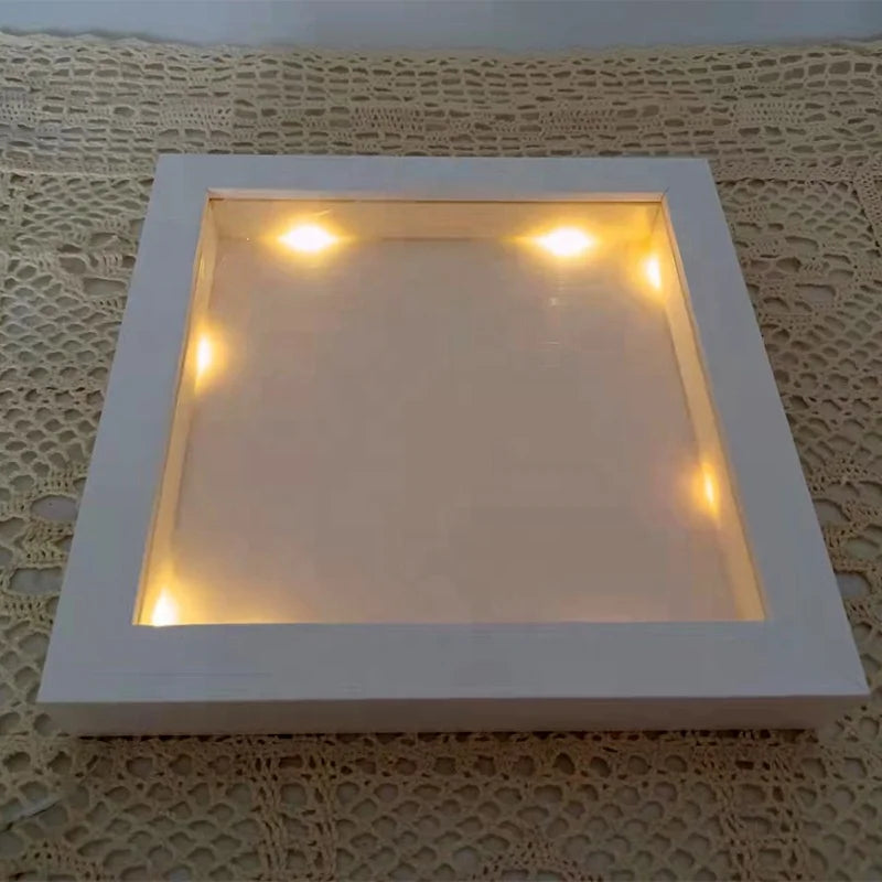 LED Photo Frame 3D Specimen square 7 Inch Photo Frame With Light Diy Night Light Photo Frame