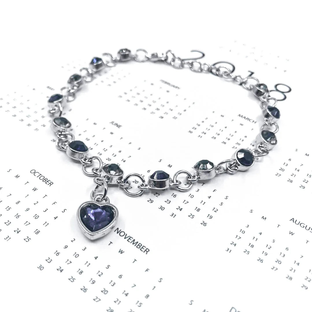 Lateefah OEM Heart of Ocean Blue Zircon Charms Bracelet Love Diamond Girl's Best Gift Women's Bracelet