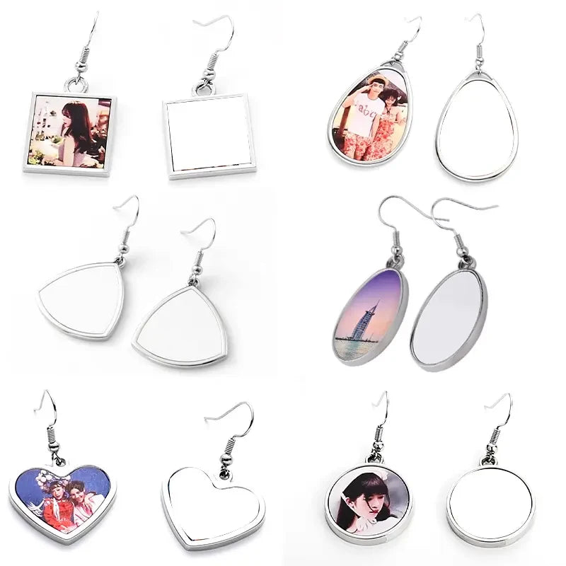 Double-sided Earring for DIY Sublimation Printing in Blank Zinc Alloy Photo Earring