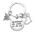 LPN LVN Licensed Practical Vocational Nurse Doctor Gift Key Ring Holder Injector Syringe Nurse Cap Pendant Key Chain