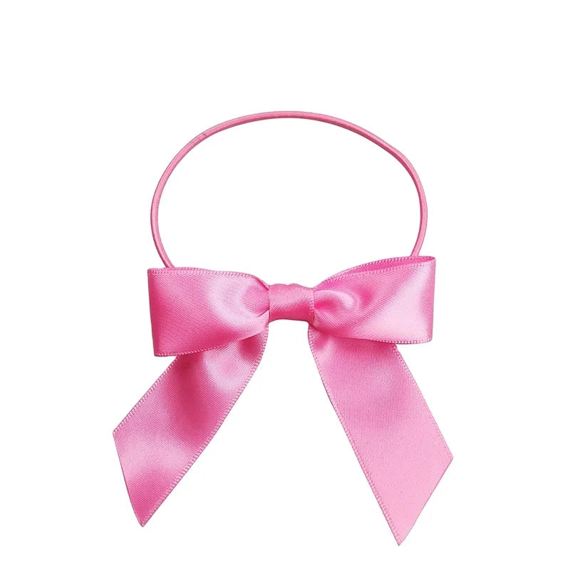 100% Polyester Perfume Bottle Decoration Satin Ribbon Bow Tie Elastic Loop Custom Printing LOGO Handmade Oeko-Tex Certified Gift