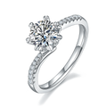 Hot Sale Silver 925 Solitaire Cluster Heart Diamond Moissanite Engagement Ring for Women Wedding Design