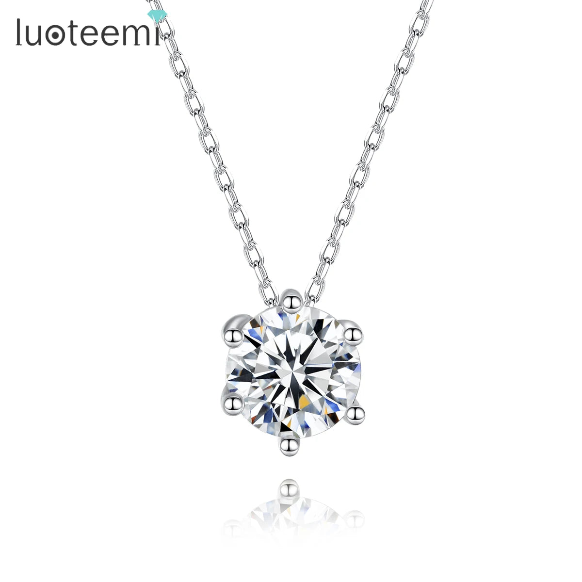 LUOTEEMI CZ Diamond Charm Necklace Ladies Clavicle Six Claws Wedding Party Clavicle Necklace MegaBDM