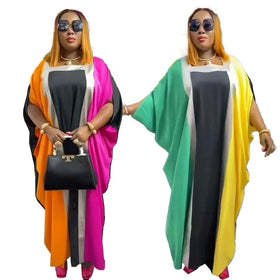 Cheap Boubou Africain Women square Neckline Ethiopian Dress Traditional Women Rayon Fabric Latest African Dress Styles
