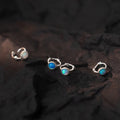 Wholesale Vintage S925 Sterling Silver Colorful Opal Round Hoop Earrings for Women Girl