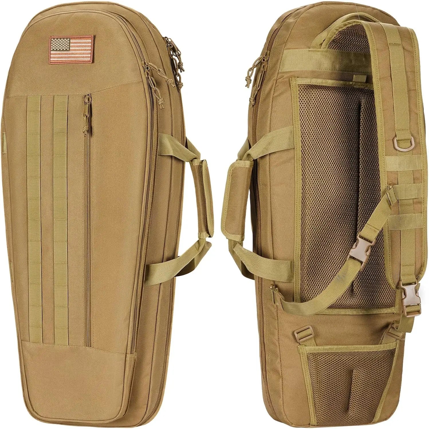 CVLIFE 30'' Soft Tactical Sling Backpack Bag with Lockable Zippers Molle System Padded Shoulder Strap for Hunting Accessories