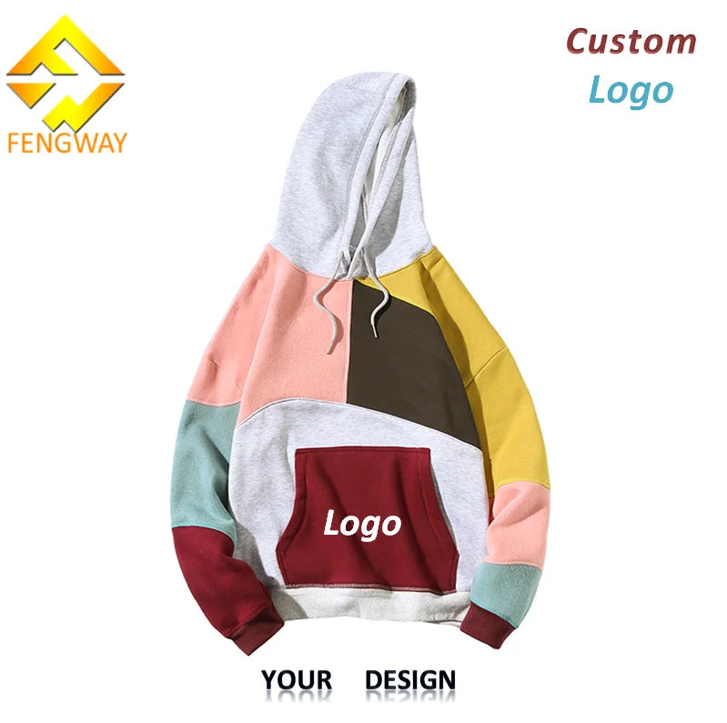 Fengway Custom Trendy Solid Hooded Eco-Friendly Breathable Loose Leisure Pullover Sweatshirts with Drop Shoulder for Men